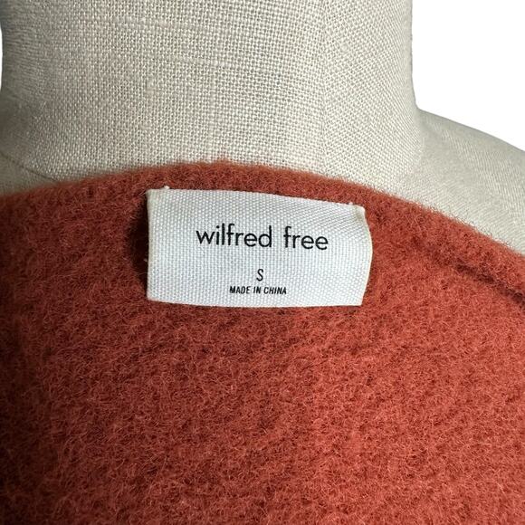 WILFRED FREE Orange Pullover V-Neck Sweater‎ Women's Size Small Conac Hush Knit - Picture 7 of 9